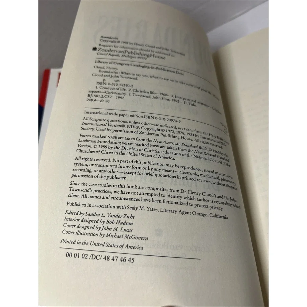 Boundaries Book And Workbook: When to Say Yes When to Say No 1995